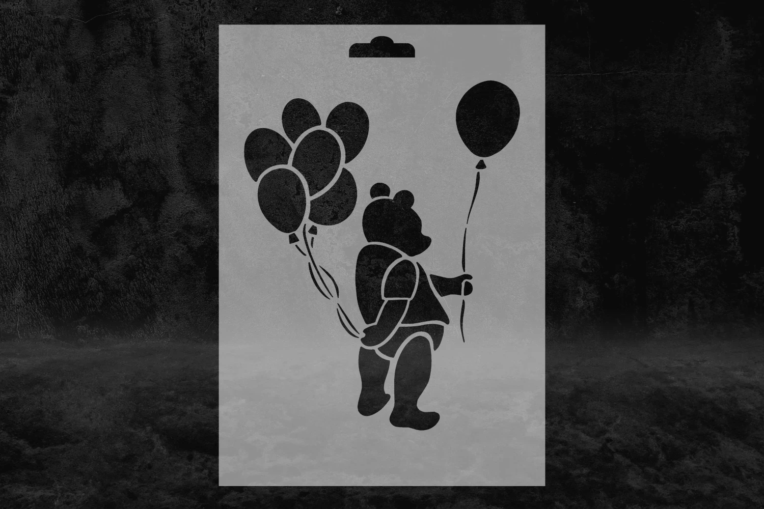 Winnie the Pooh Balon Desenli Stencil Kalıbı