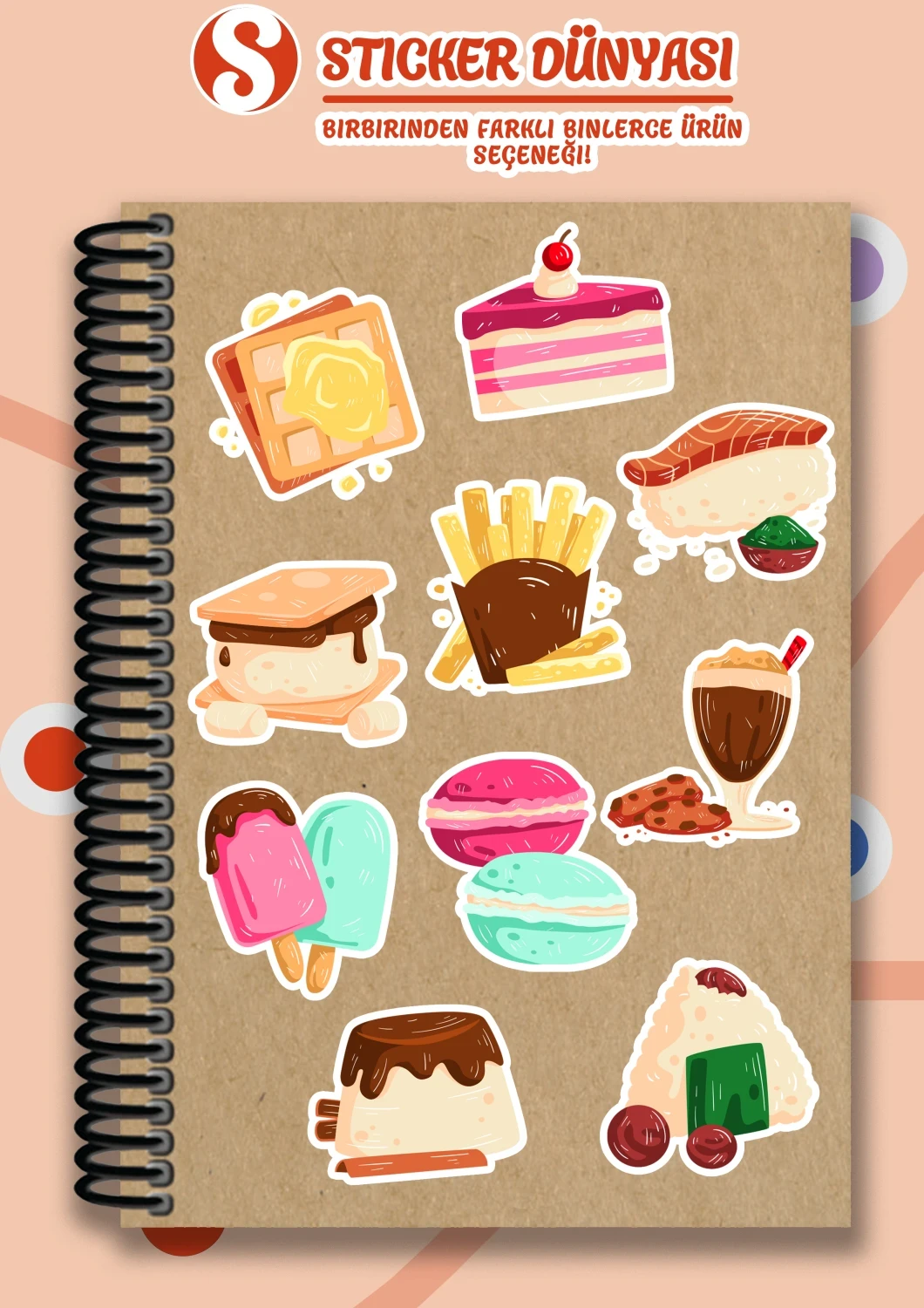 Favori Yiyecekler Temalı Leziz Sticker Koleksiyonu (F.Yiyecek2)