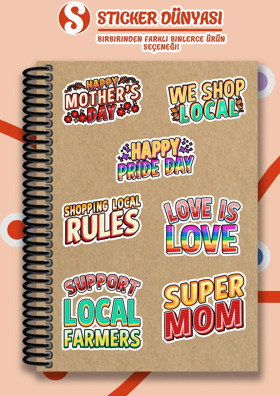 Kadın Sevgi Yazılı Renkli Sticker Koleksiyonu (Woman2)