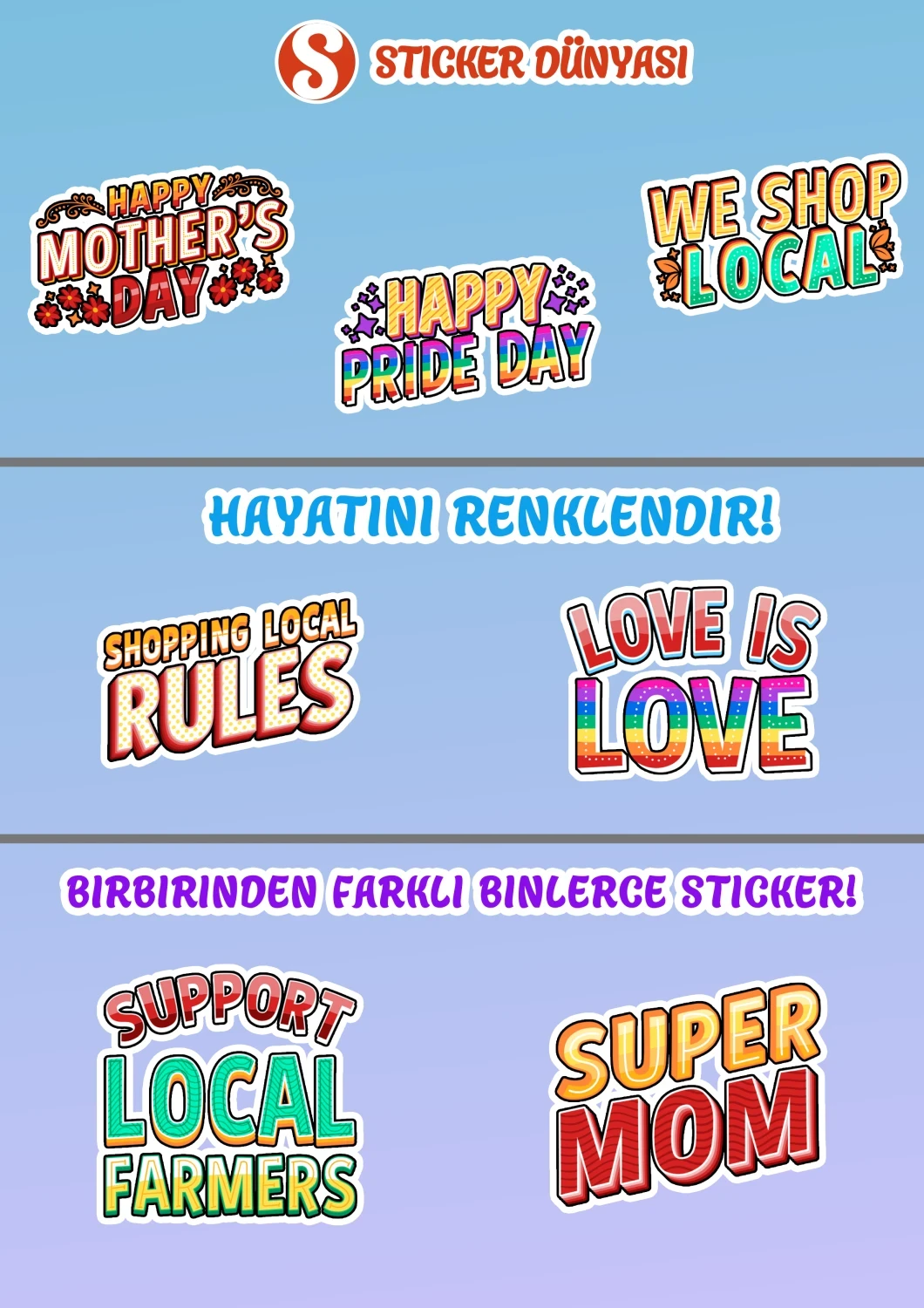 Kadın Sevgi Yazılı Renkli Sticker Koleksiyonu (Woman2) görsel 2