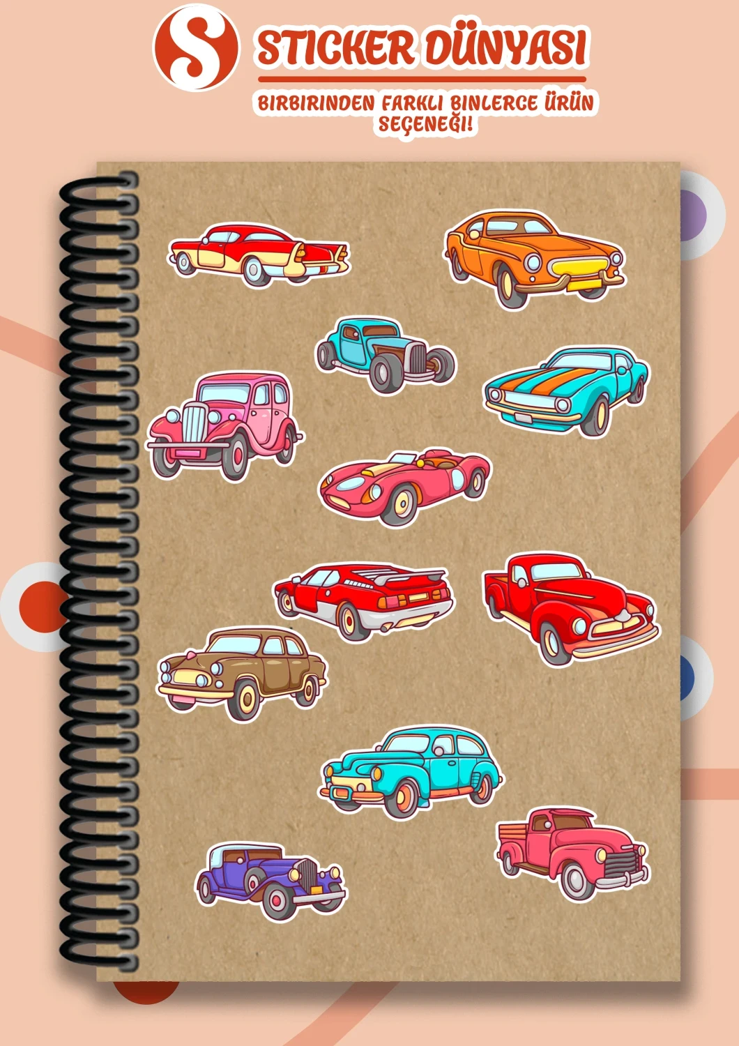 Nostaljik Arabalar Görseli Sticker Koleksiyonu (Nost. Arabalar1)