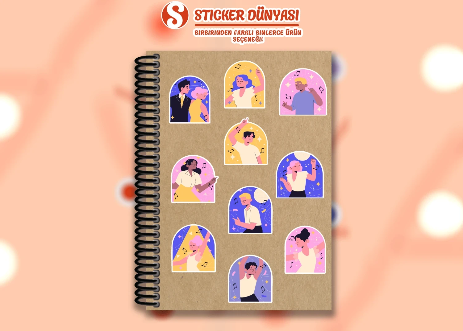 Dans Temalı Soft Eğlenceli Sticker Koleksiyonu (Dans2)