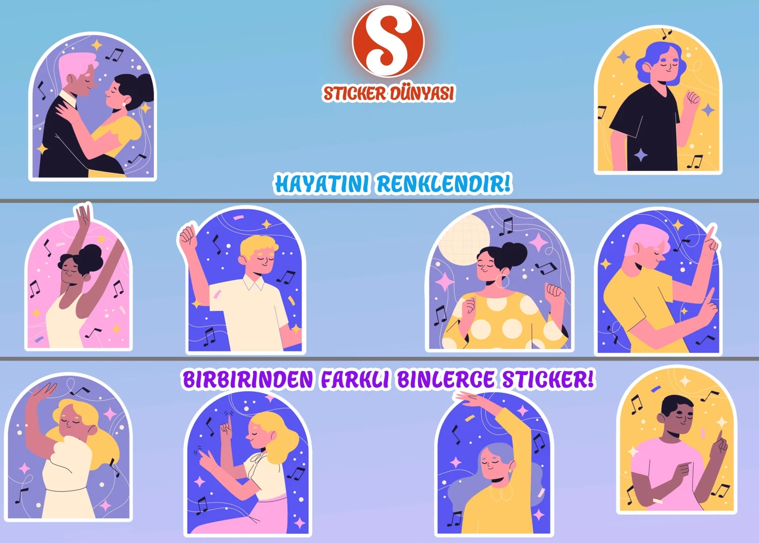 Dans Temalı Soft Sticker Koleksiyonu (Dans1) görsel 2