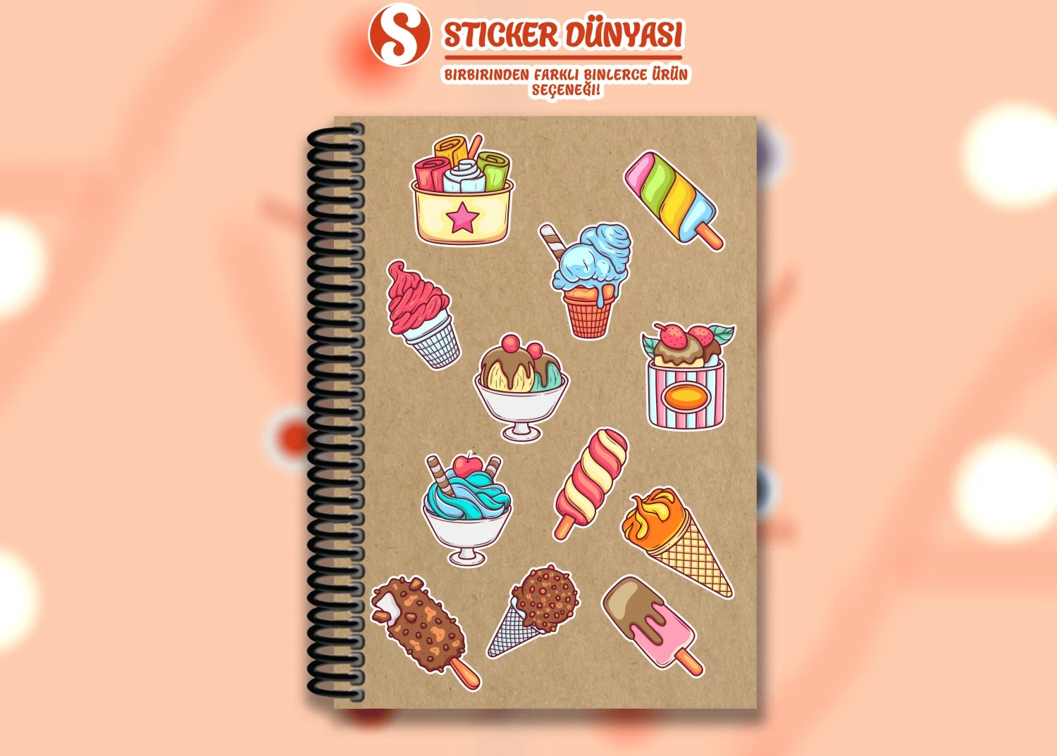 Leziz Dondurma Temalı Sticker Koleksiyonu (Dondurma1)