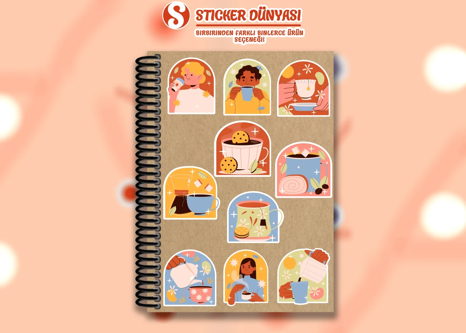 Çay ve Kahve Zamanı Temalı Sticker Koleksiyonu (Çay1)