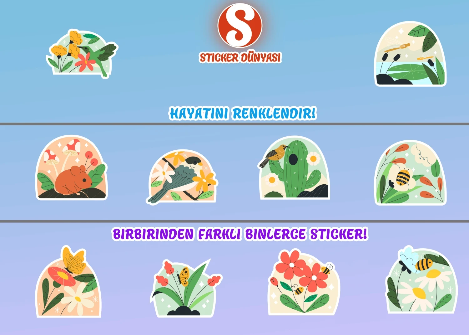 Doğa Temalı Soft Sticker Koleksiyonu (Doğa1) görsel 2
