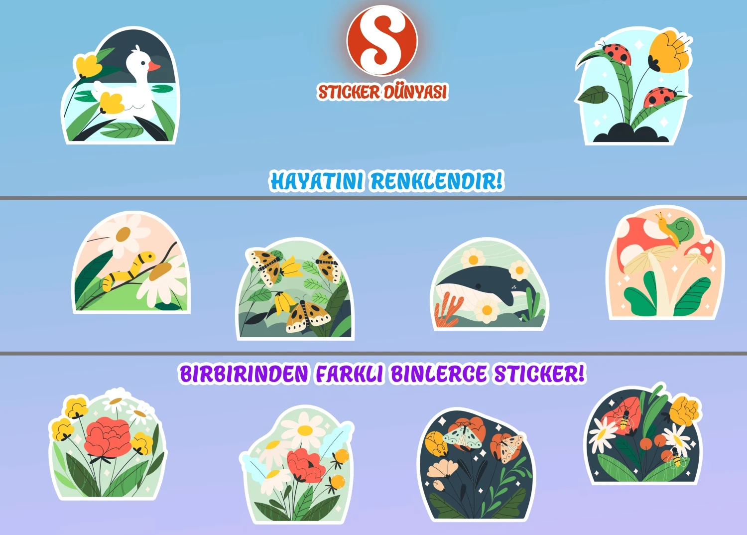 Doğa Temalı Soft Sticker Koleksiyonu (Doğa2) görsel 2