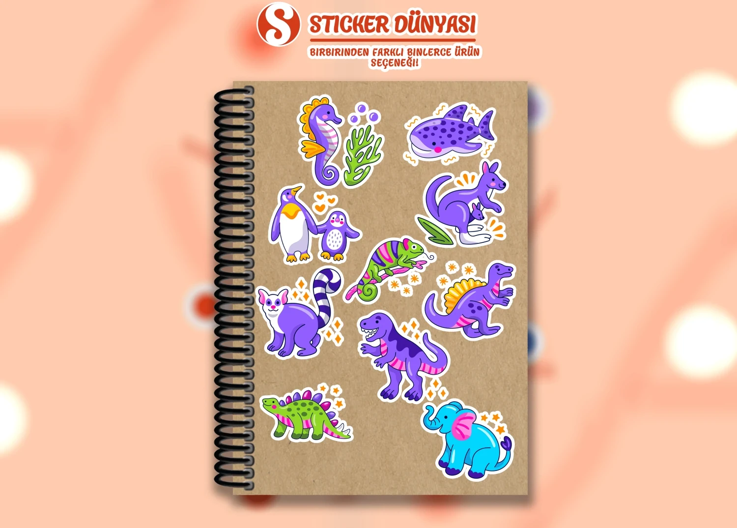 Eğlenceli Komik Hayvanlar Temalı Sticker Koleksiyonu (Eğlenceli-Hayvanlar1)