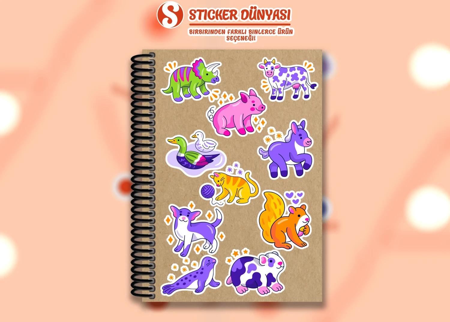 Eğlenceli Komik Hayvanlar Temalı Sticker Koleksiyonu (Eğlenceli-Hayvanlar2)