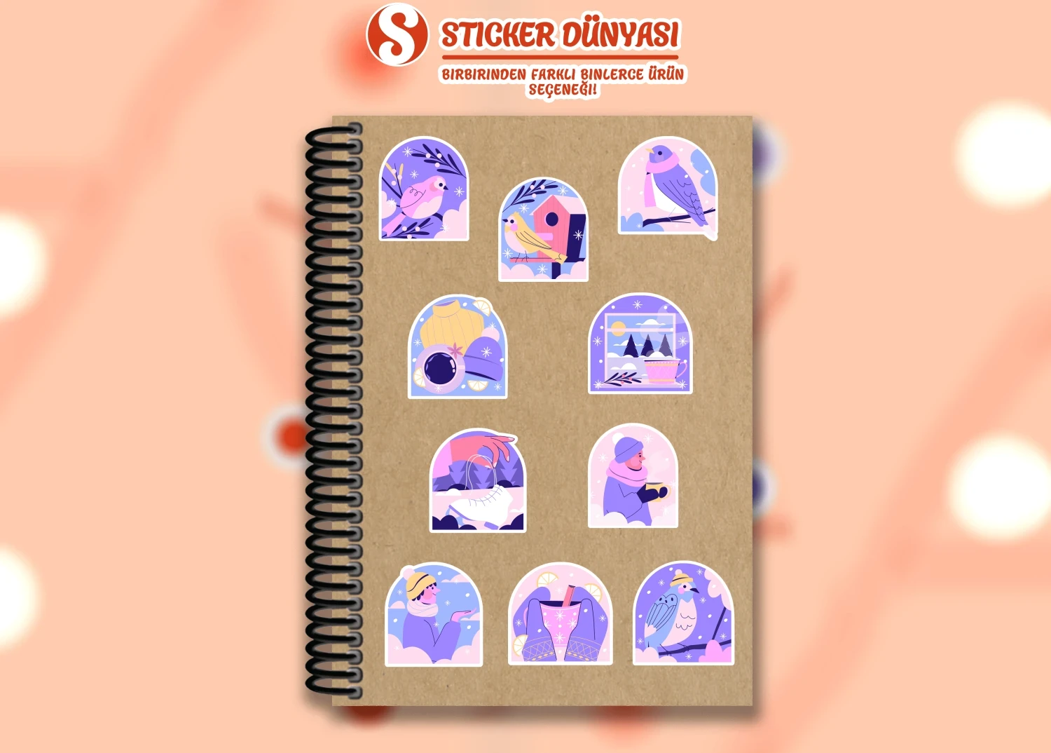Kış Ayı Temalı Sticker Koleksiyonu (Kış1)