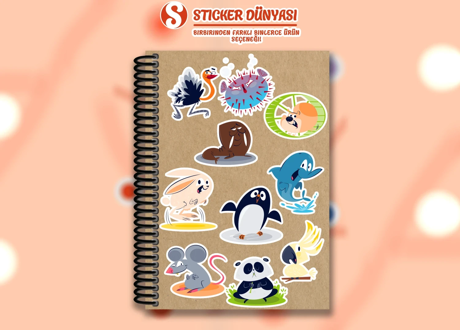 Komik Hayvanlar Temalı Sticker Koleksiyonu (Komik-Hayvanlar1)