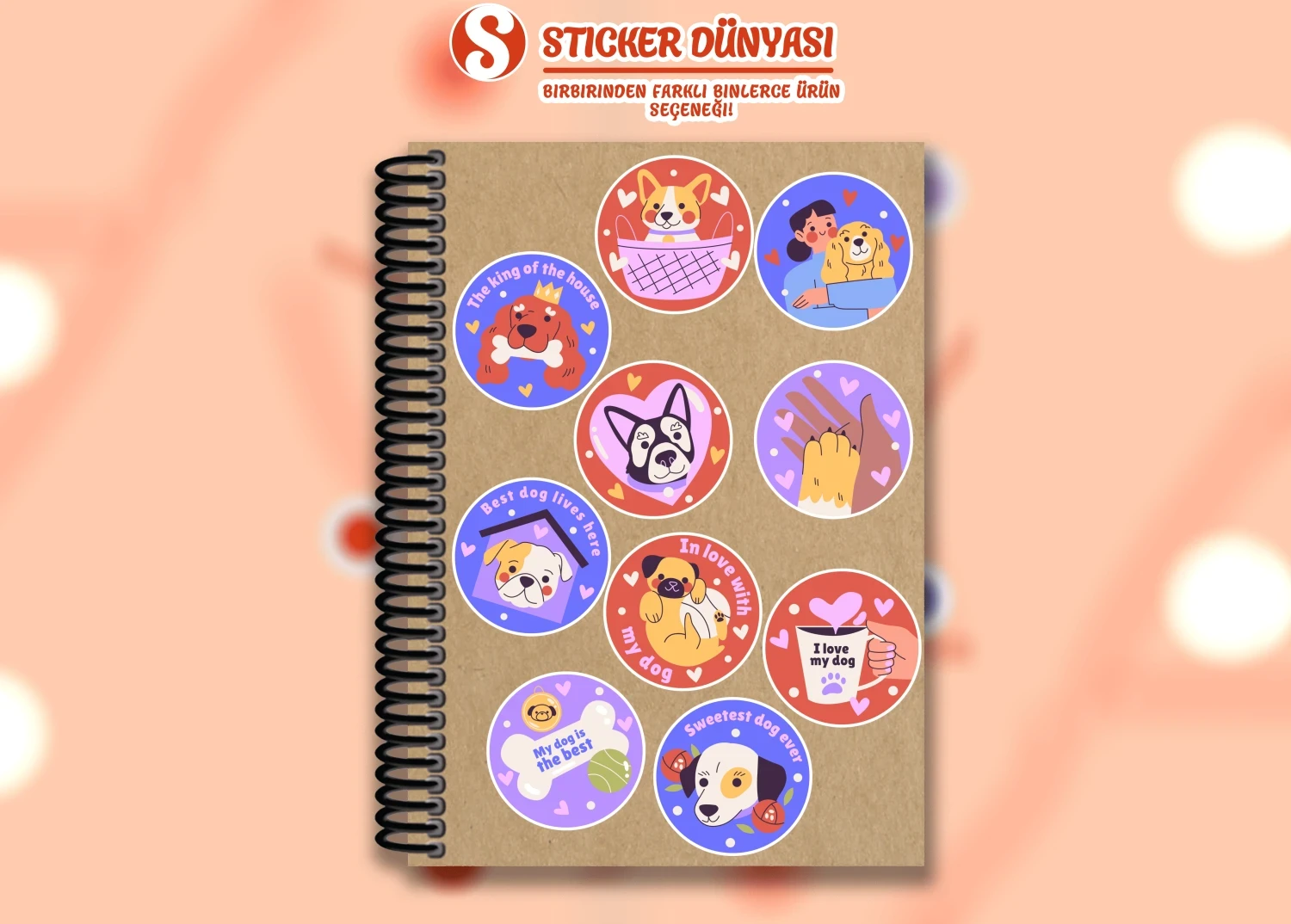 Köpek Sevgisi Temalı Sticker Koleksiyonu (Köpek-Sevgisi2)