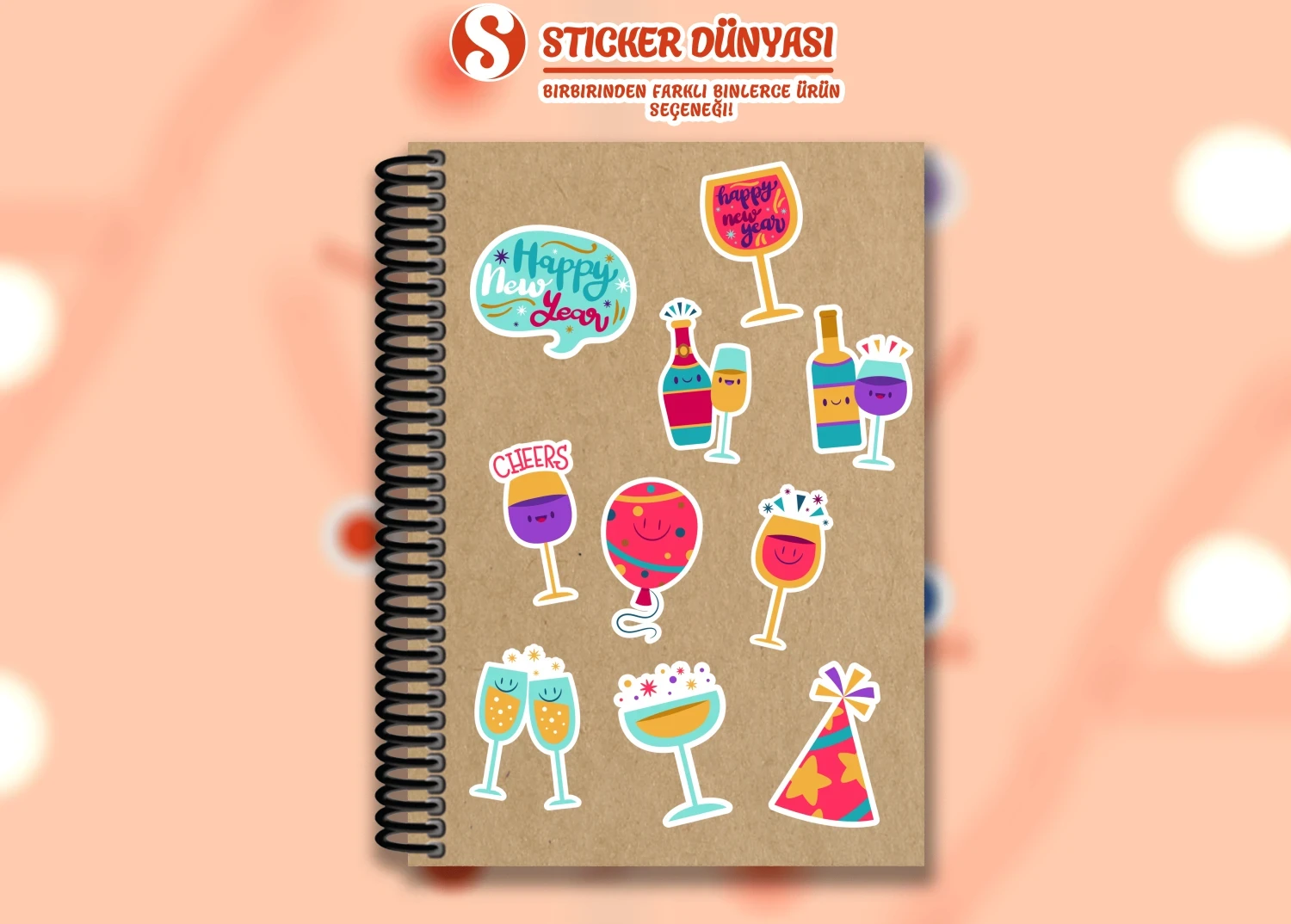 Modern Yeni yıl Temalı Sticker Koleksiyonu (Yeni yıl1)
