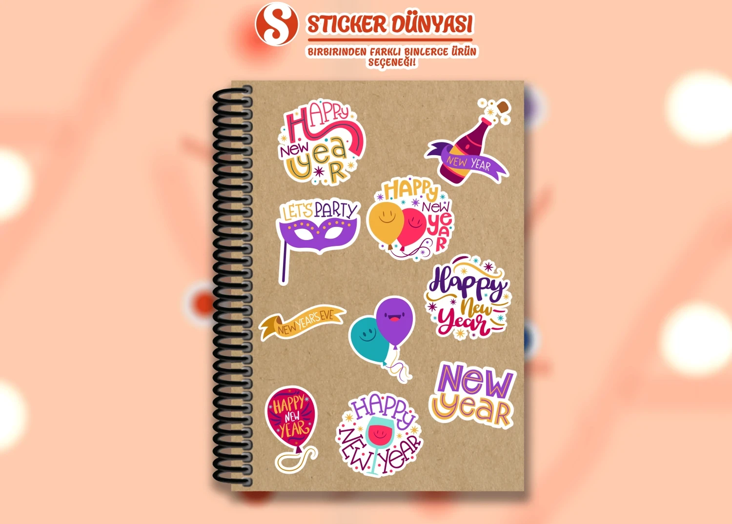Modern Yeni yıl Temalı Sticker Koleksiyonu (Yeni yıl2)