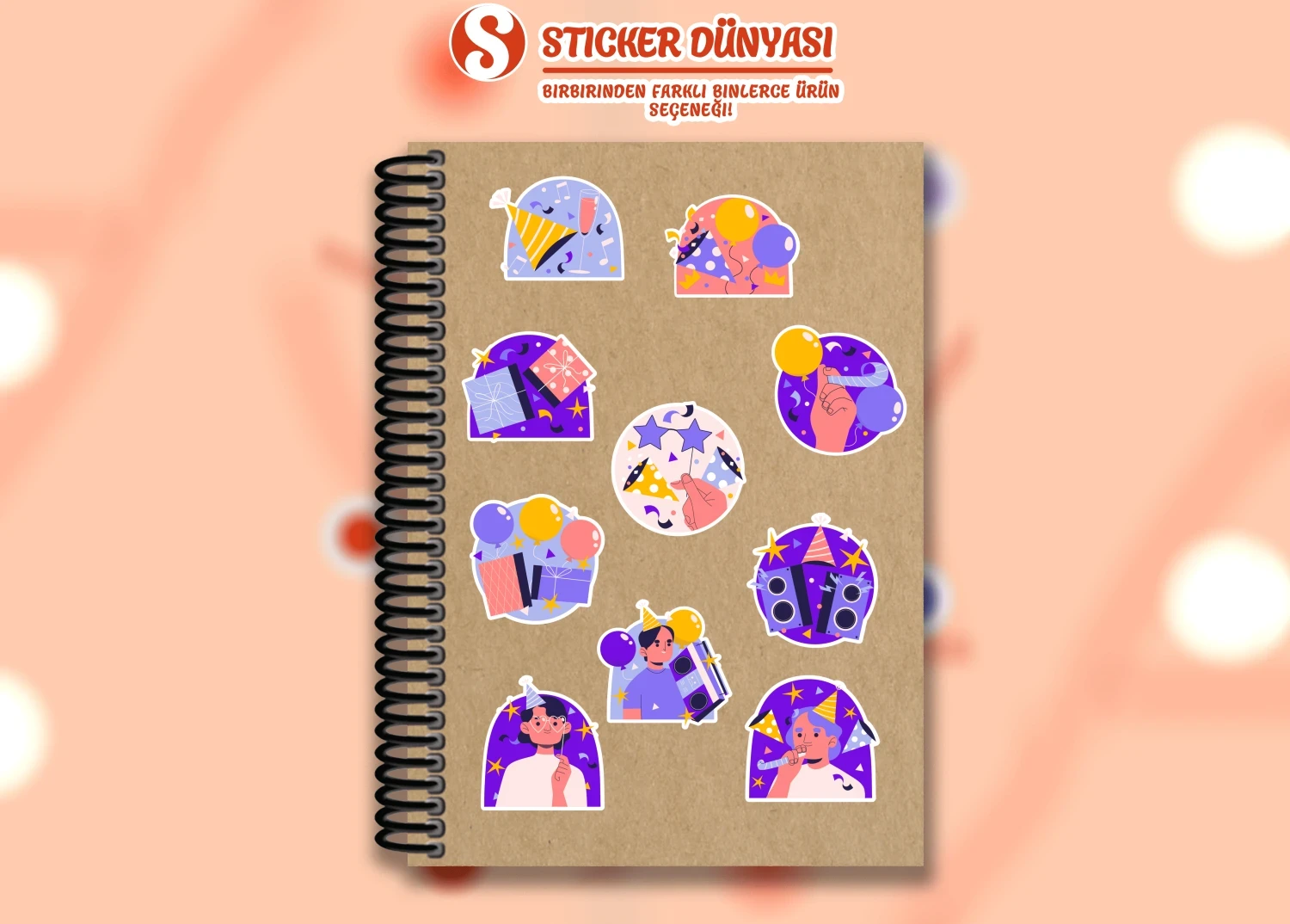 Parti Temalı Eğlenceli Sticker Koleksiyonu (Parti1)