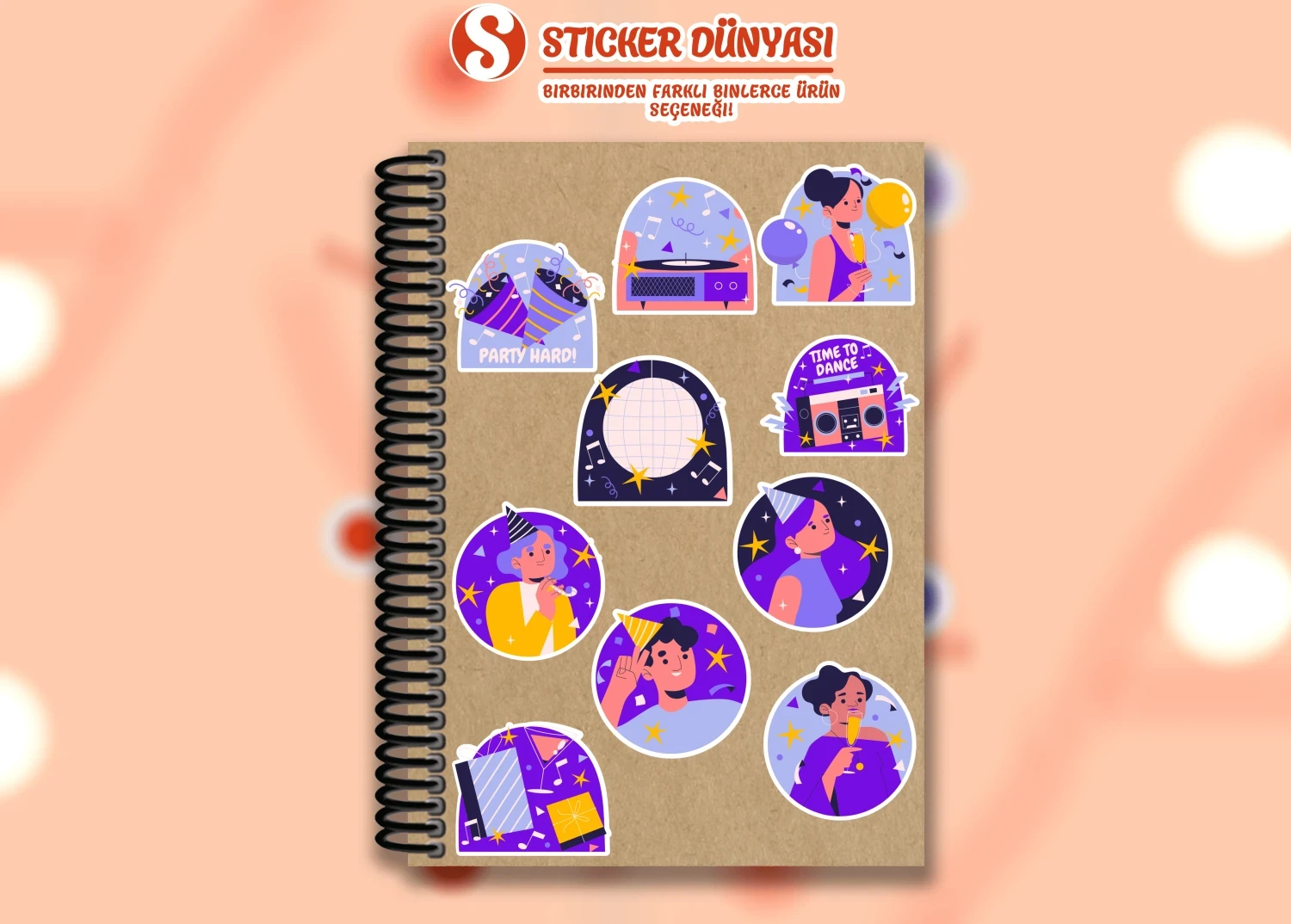 Parti Temalı Eğlenceli Sticker Koleksiyonu (Parti2)