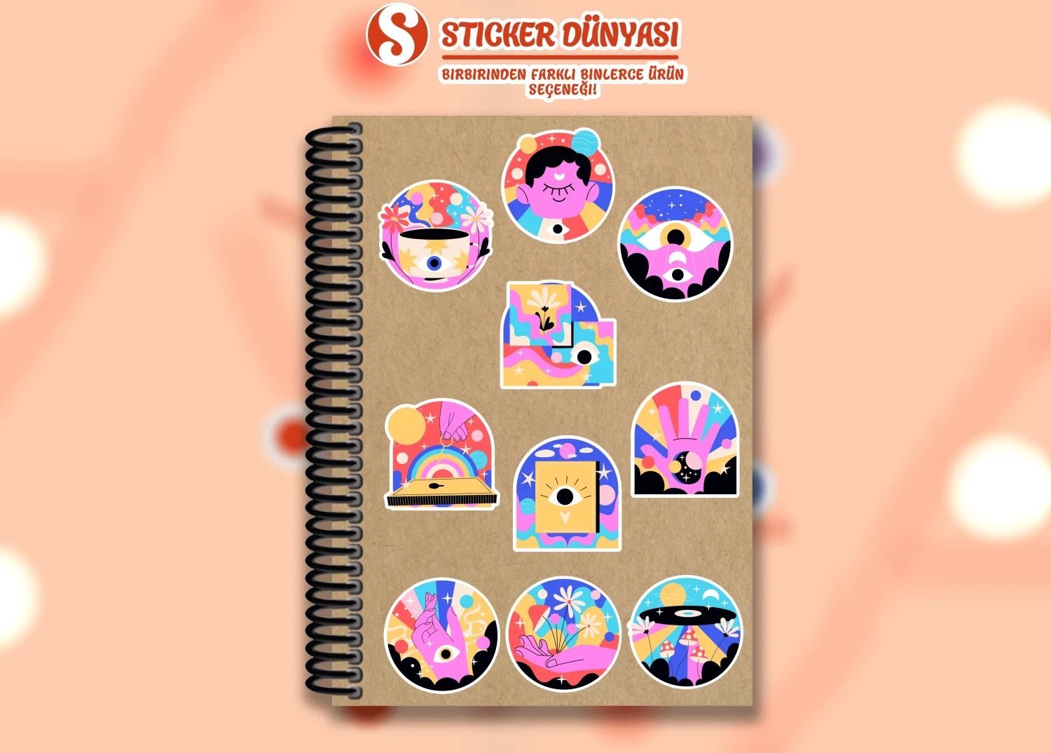 Renkli, Hareketli Tema Sticker Koleksiyonu (Hareket1)