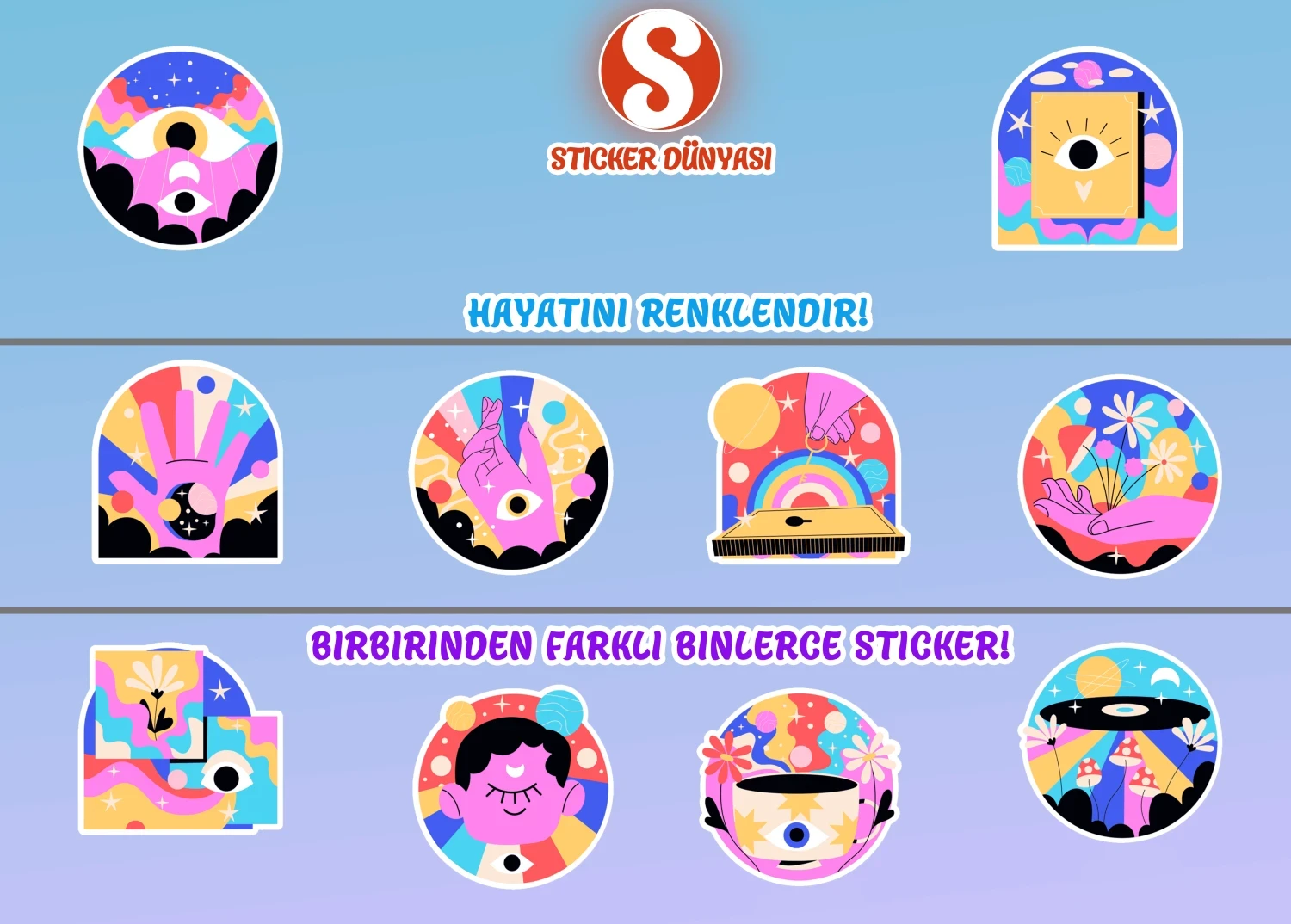 Renkli, Hareketli Tema Sticker Koleksiyonu (Hareket1) görsel 2