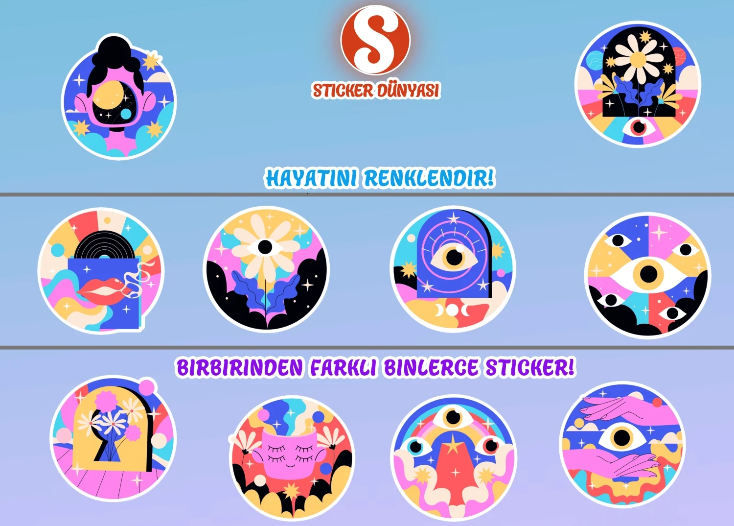 Renkli, Hareketli Tema Sticker Koleksiyonu (Hareket2) görsel 2