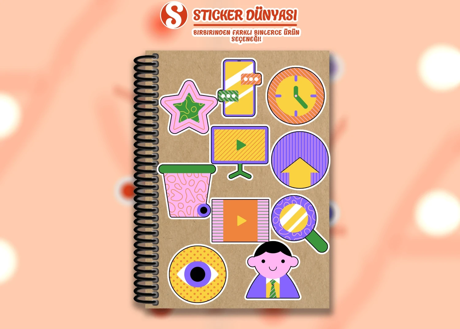 Teknoloji ve Sosyal Medya Temalı Sticker Koleksiyonu (Sosyal1)
