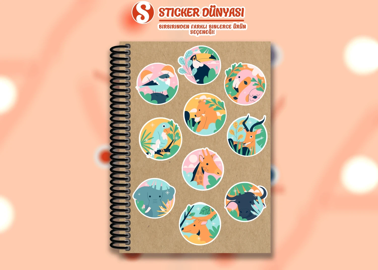 Vahşi Yaşam Temalı Sticker Koleksiyonu (Vahşi1)