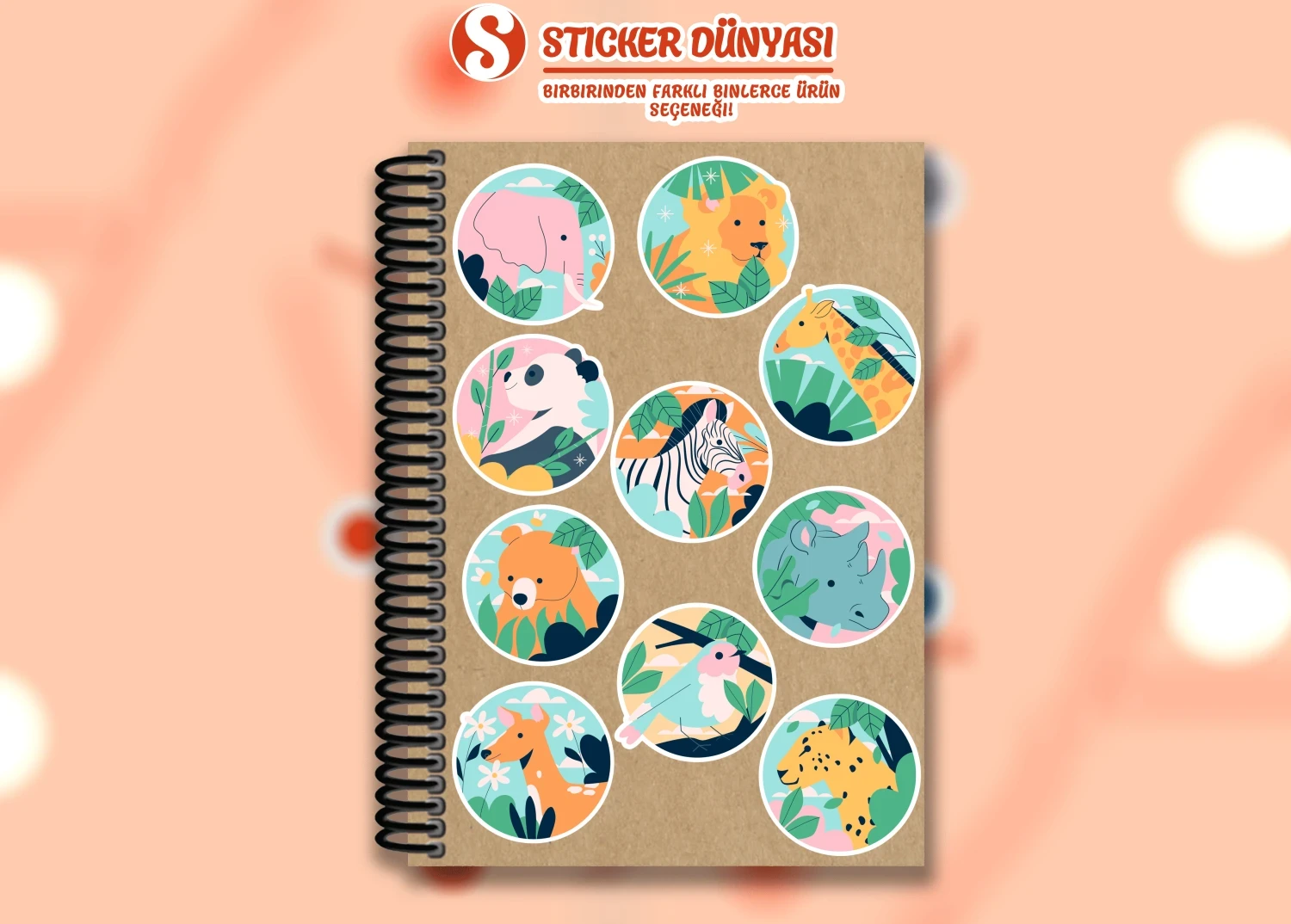 Vahşi Yaşam Temalı Sticker Koleksiyonu (Vahşi2)