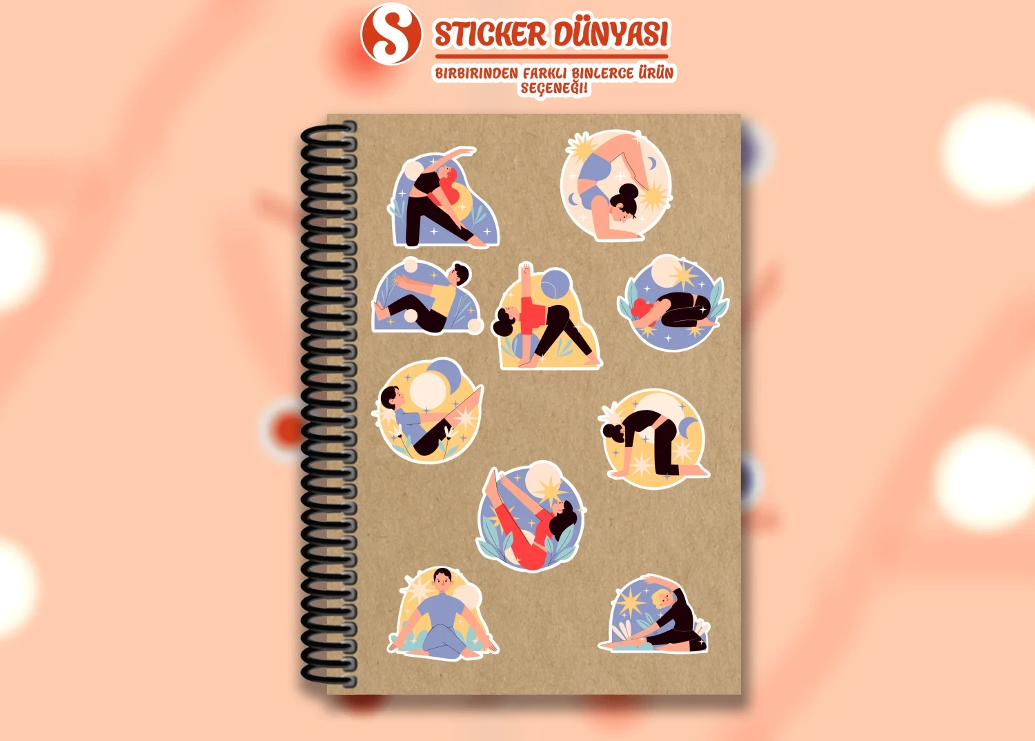 Yoga ve Meditasyon Temalı Sticker Kalıbı (Yoga-M.1)