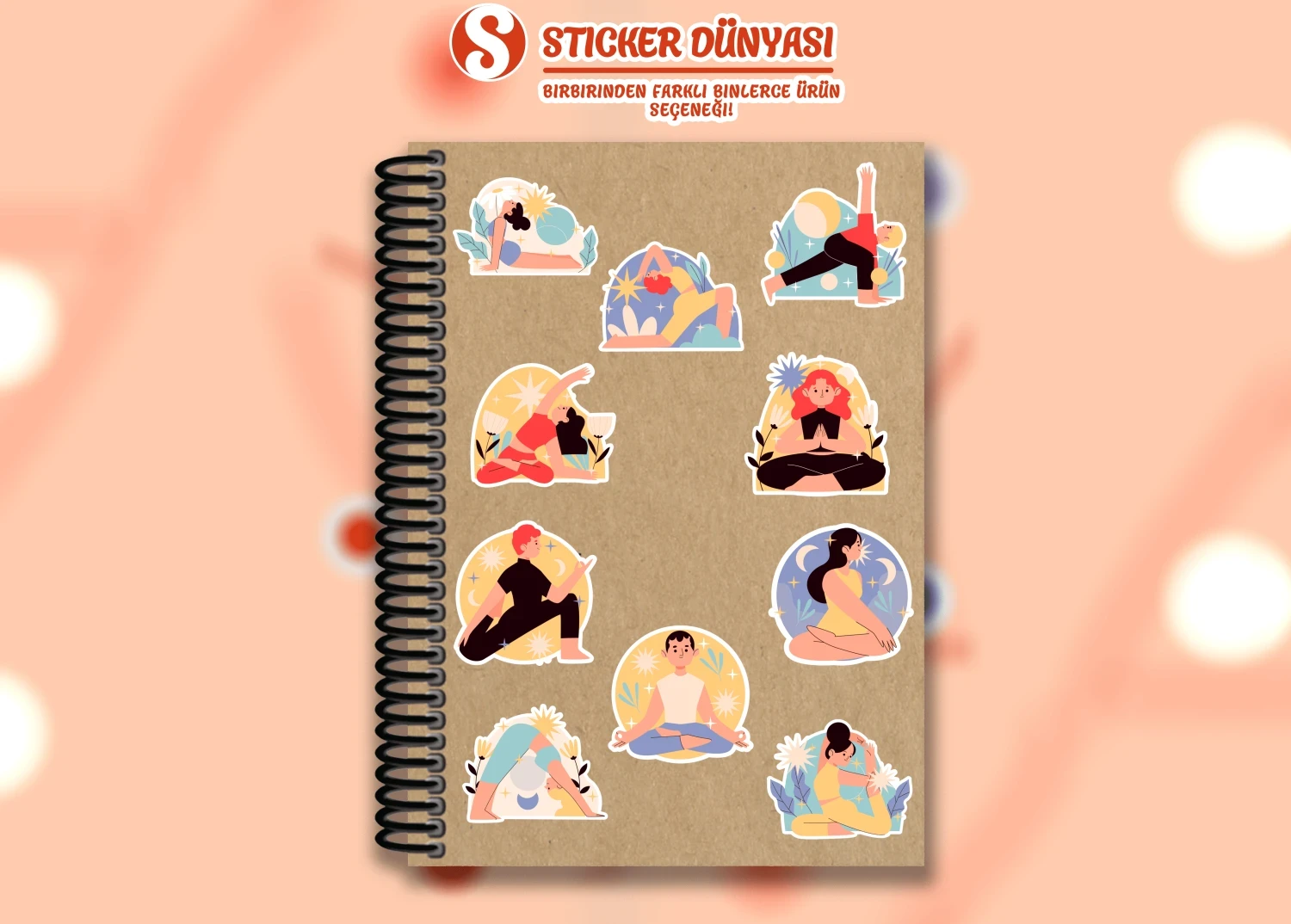 Yoga ve Meditasyon Temalı Sticker Kalıbı (Yoga-M.2)