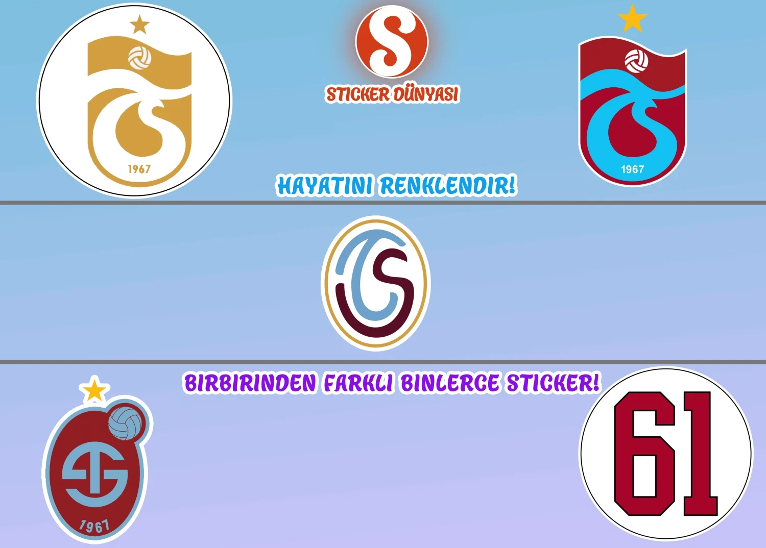 1967 Trabzonspor Takımı Logo Temalı Sticker Koleksiyonu (Trabzonspor1) görsel 2