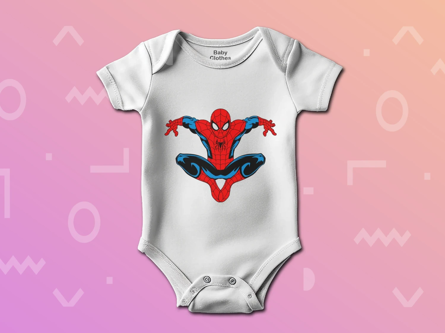 Spiderman Baskılı Çıtçıtlı Zıbın, %100 Pamuk, Bebek Zıbını