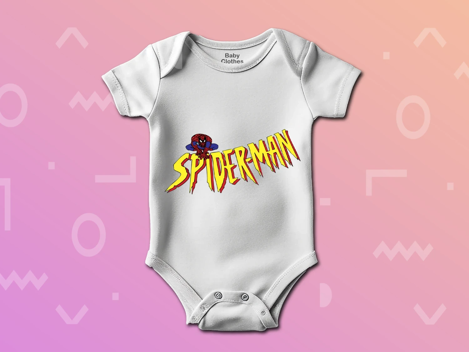 Spiderman Yazılı Baskılı Çıtçıtlı Zıbın, %100 Pamuk, Bebek Zıbını