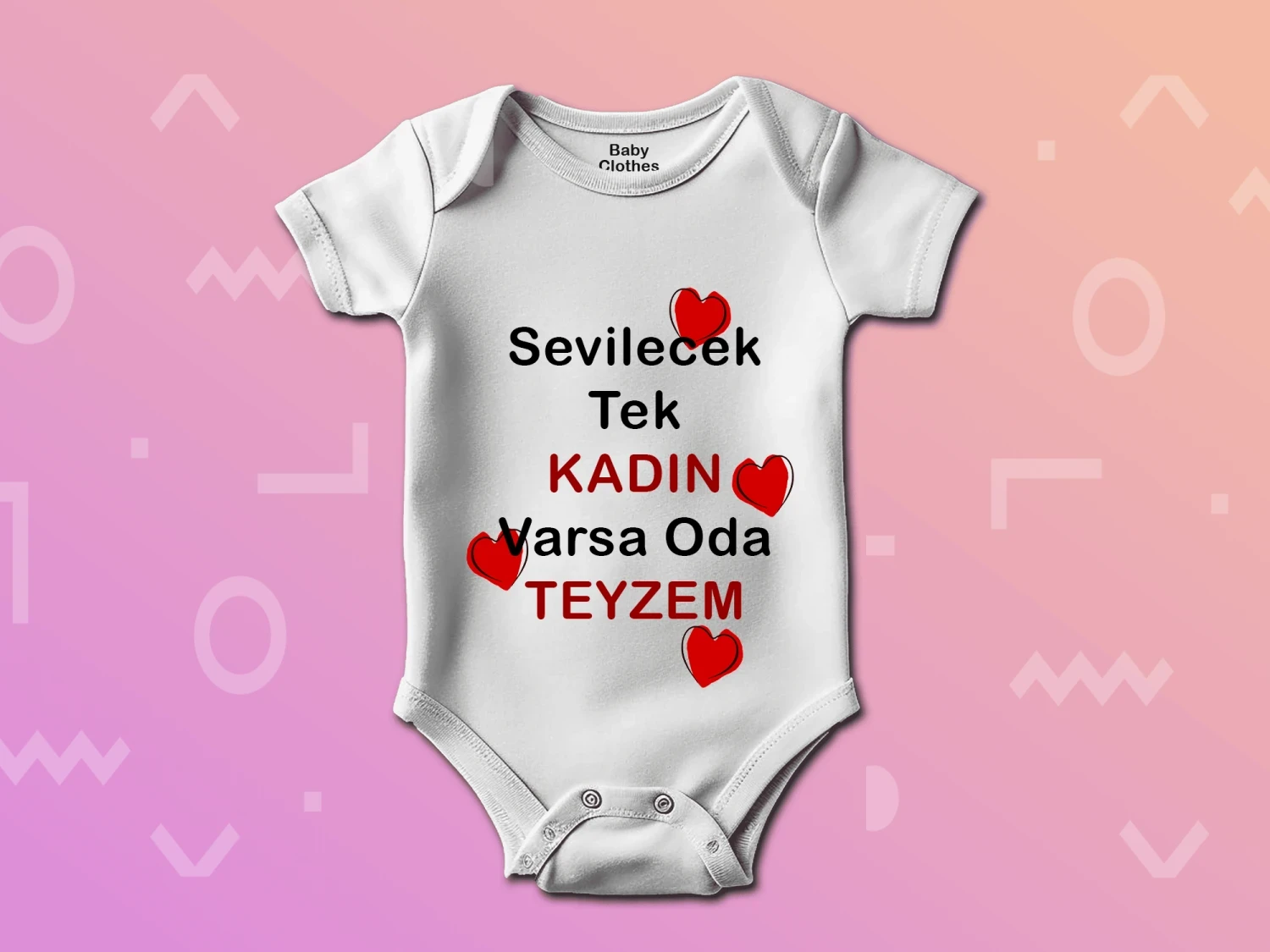 Teyze Sevgisi Baskılı Çıtçıtlı Zıbın, %100 Pamuk, Bebek Zıbını