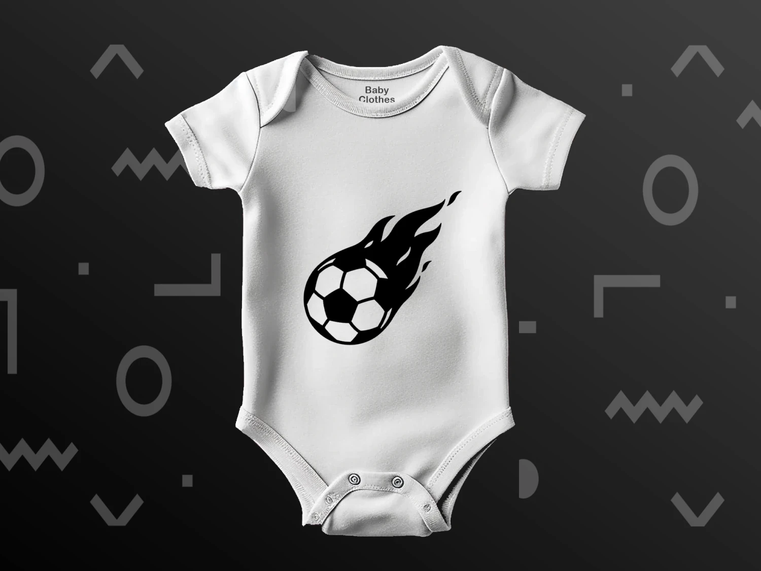 Futbol Topu Baskılı Çıtçıtlı Zıbın, %100 Pamuk, Bebek Zıbını