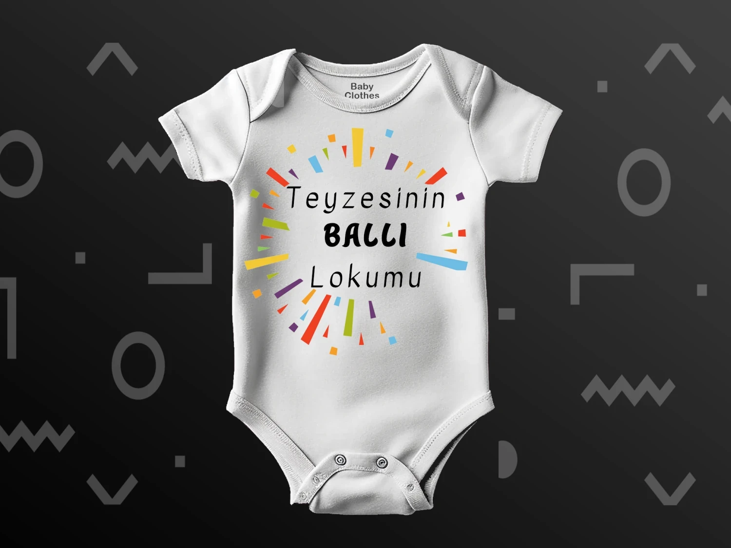 Teyzesinin Ballı Lokumu Baskılı Çıtçıtlı Zıbın, %100 Pamuk, Bebek Zıbını