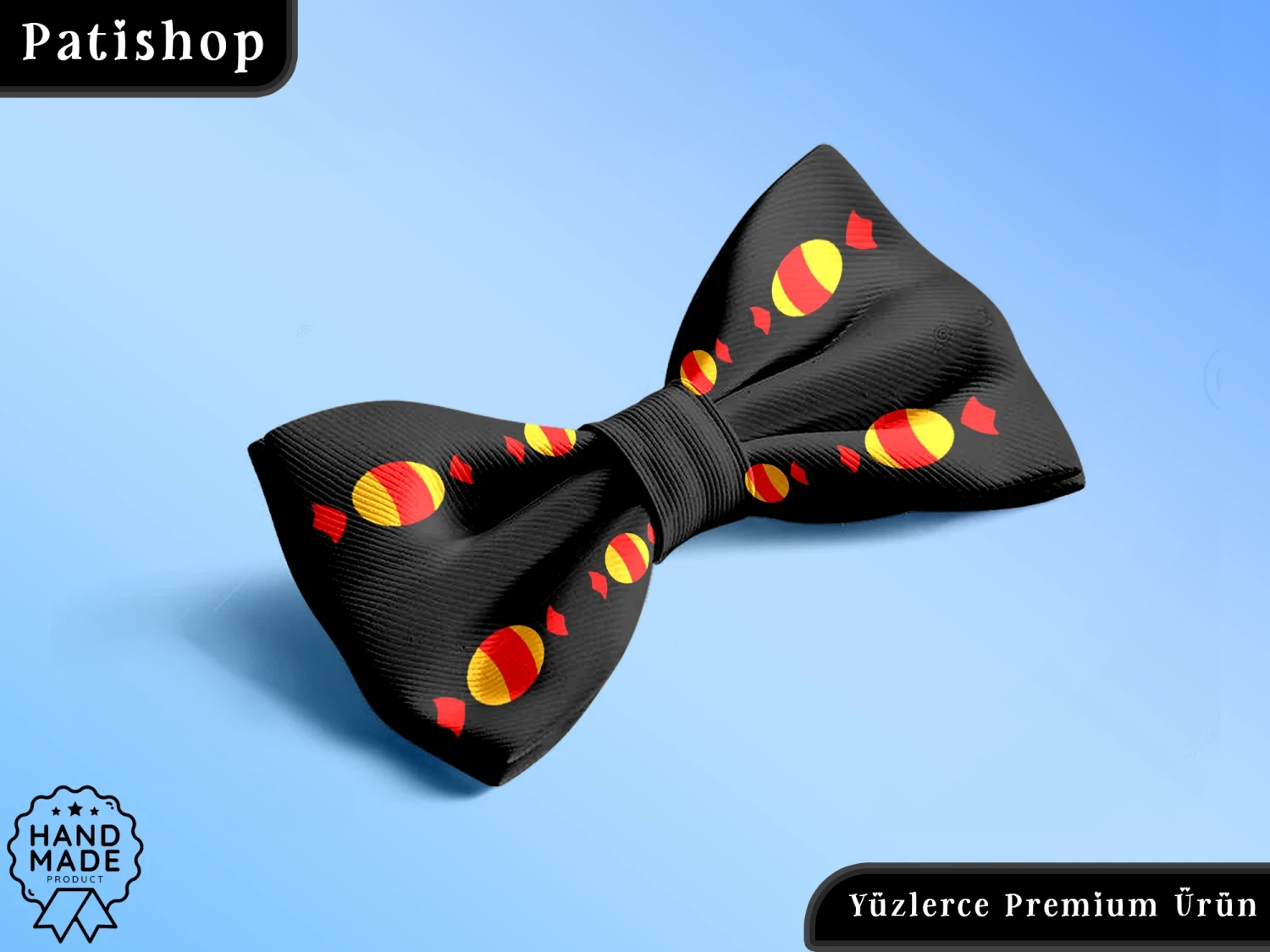 Şeker Baskılı Ayarlanabilir Lüks Evcil Hayvan Papyonu - Patishop