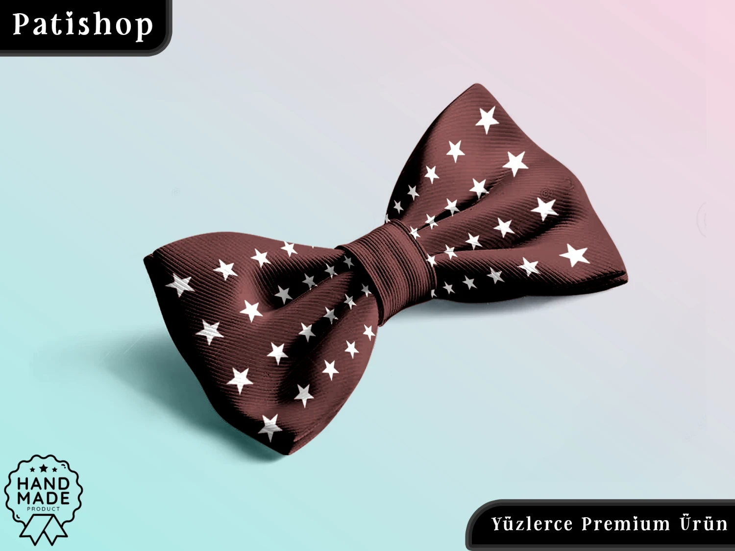 Yıldızlar Baskılı Ayarlanabilir Lüks Evcil Hayvan Papyonu - Patishop