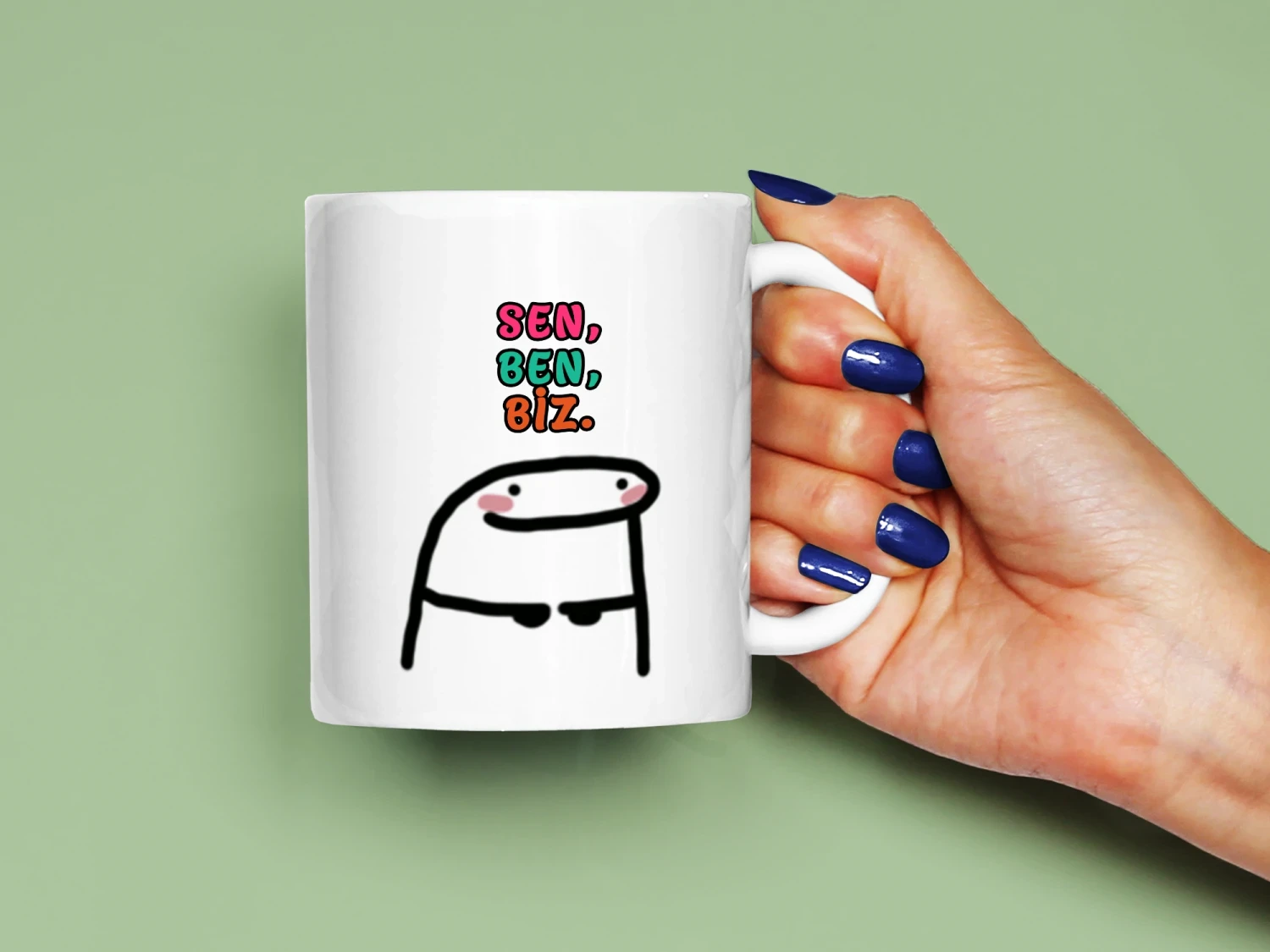 Ben,Sen,Biz Komik Karakter Baskılı Kupa, Kaliteli Baskı, Hediyelik Kupa, CupWorld
