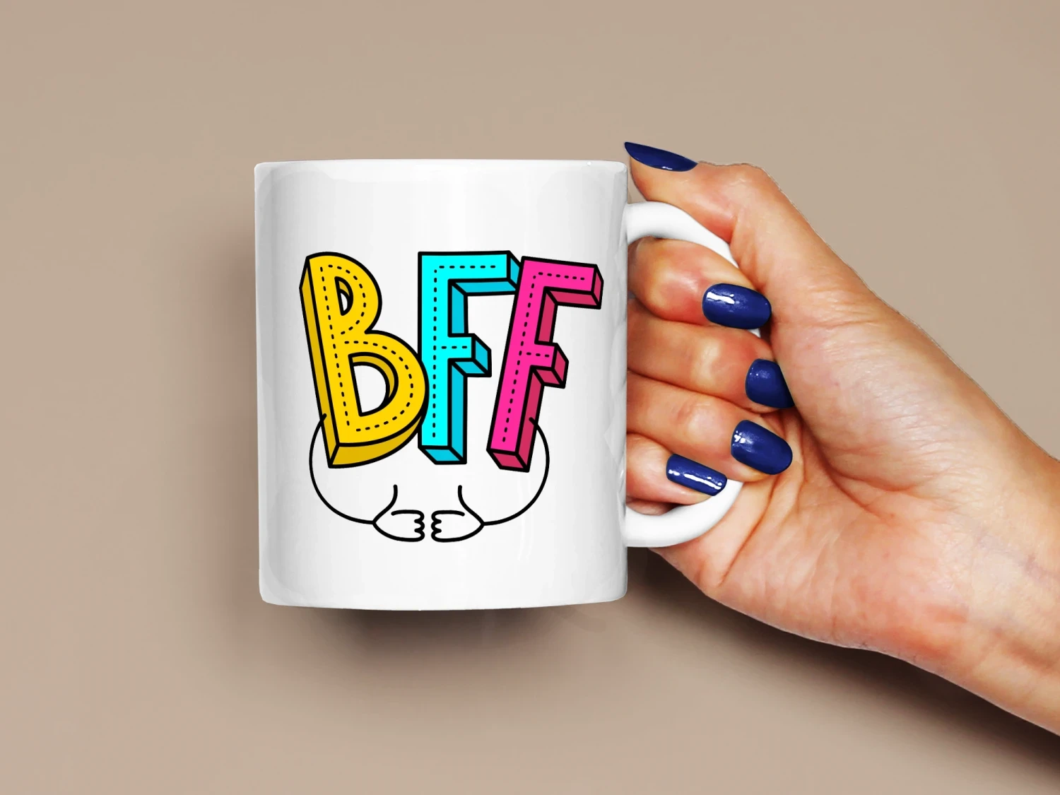 BFF Baskılı Kupa, Kaliteli Baskı, Hediyelik Kupa, CupWorld