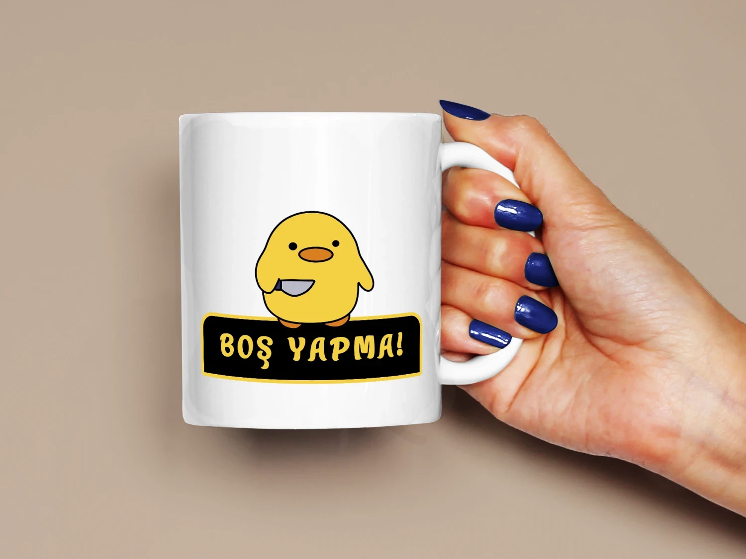 Boş Yapma Yazılı Tehlikeli Civciv Baskılı Kupa, Kaliteli Baskı, Hediyelik Kupa, CupWorld