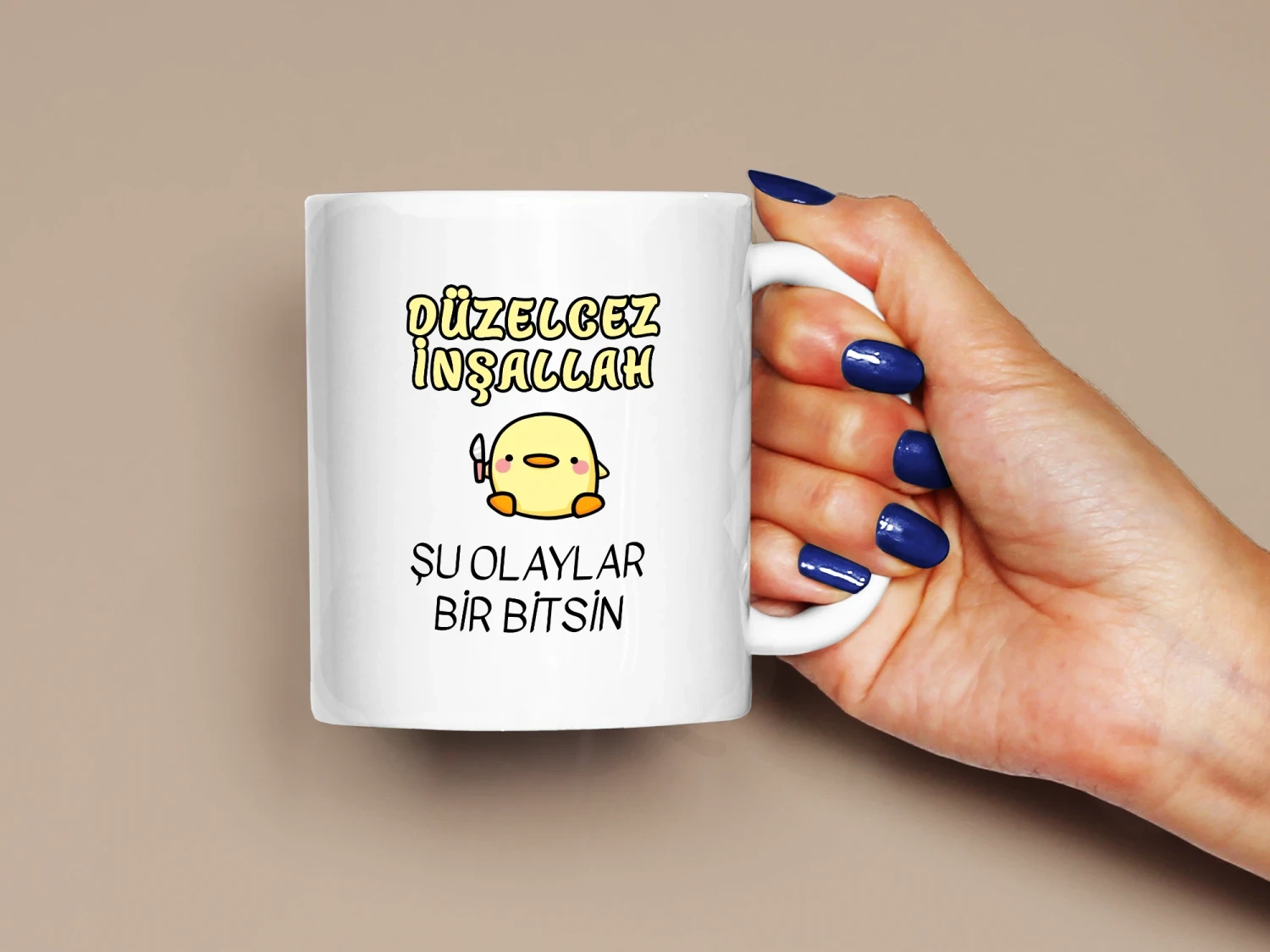 Düzelcez İnşallah, Şu Olaylar Bir Bitsin Civciv Baskılı Kupa, Kaliteli Baskı, Hediyelik Kupa, CupWorld