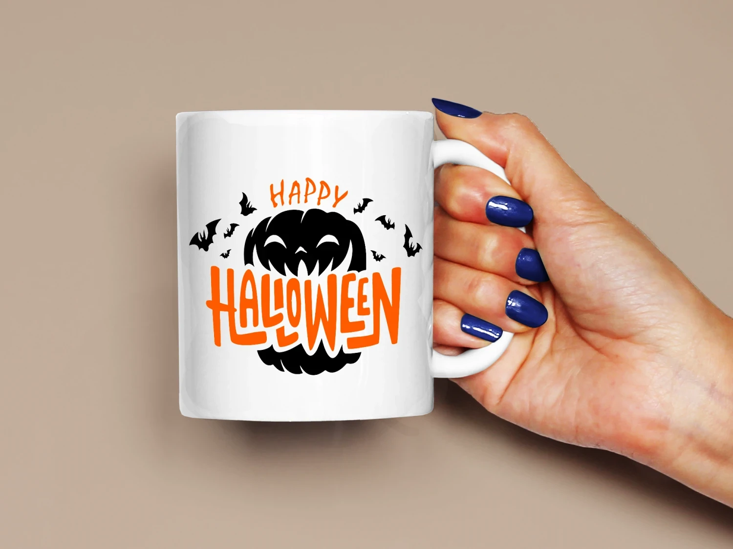 Happy Halloween Balkabağı Baskılı Kupa, Kaliteli Baskı, Hediyelik Kupa, CupWorld