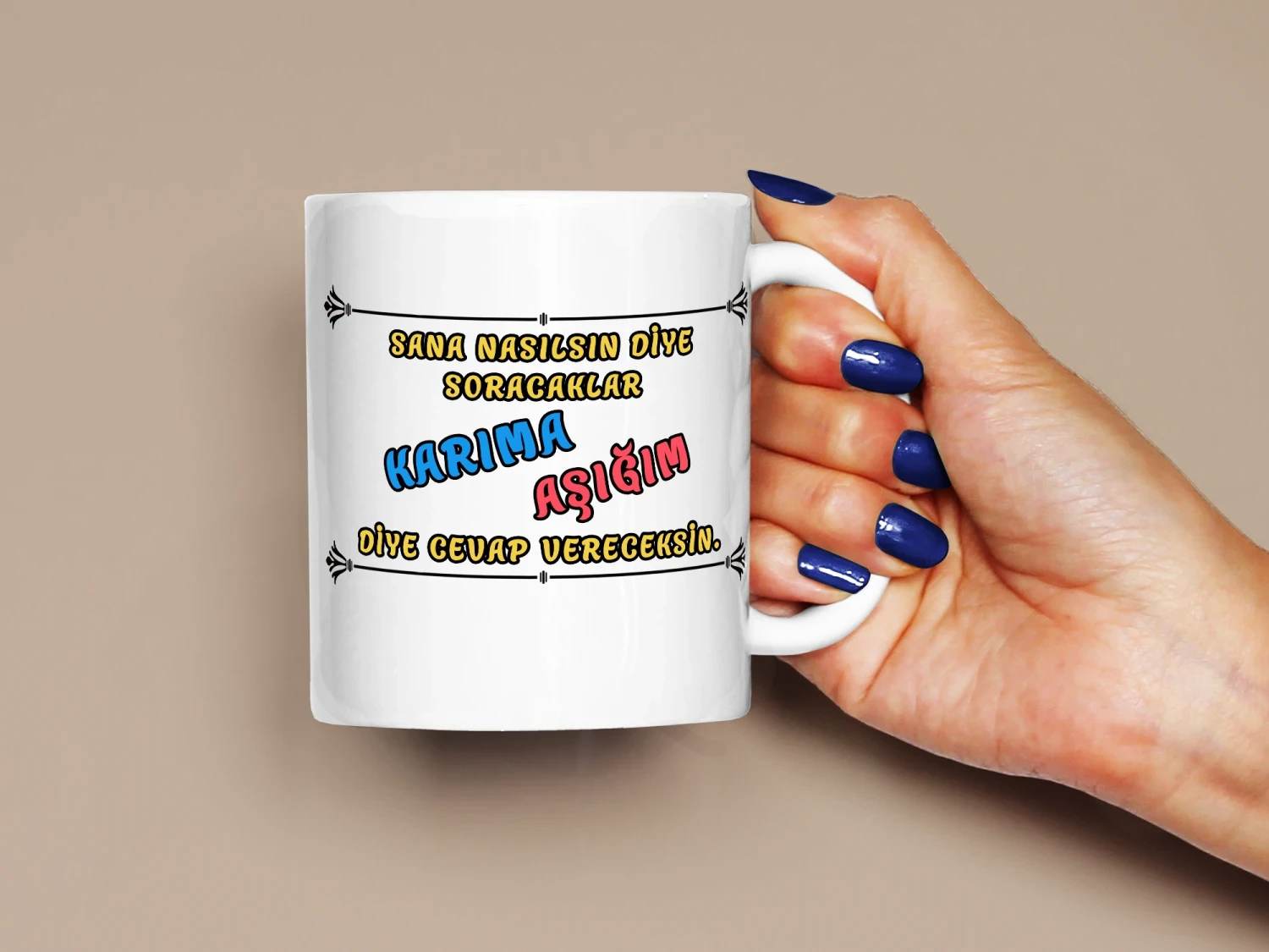 Karıma Aşığım Baskılı Kupa, Kaliteli Baskı, Hediyelik Kupa, CupWorld