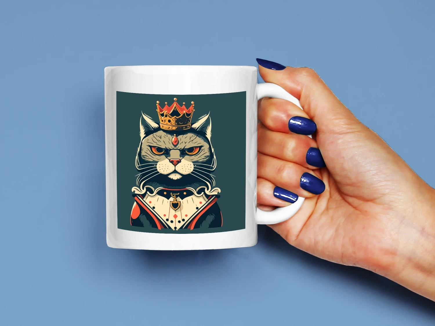 Kral Kedi Baskılı Kupa, Kaliteli Baskı, Hediyelik Kupa, CupWorld