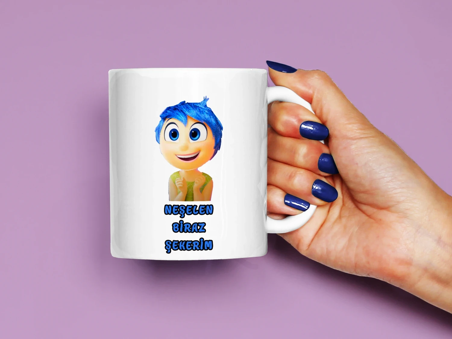 Neşelen Biraz Şekerim Yazılı Ters Yüz Baskılı Kupa, Kaliteli Baskı, Hediyelik Kupa, CupWorld