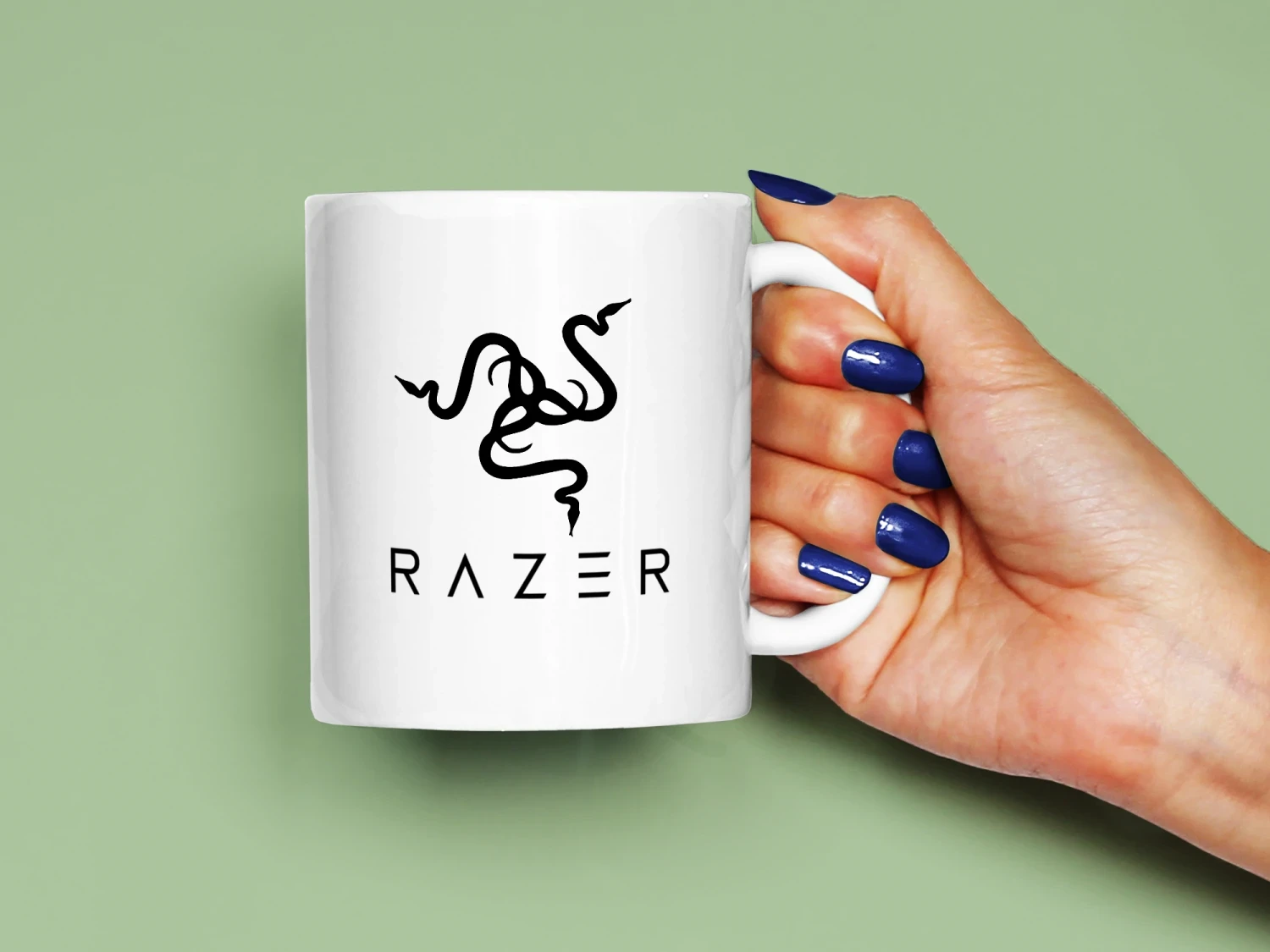 Razer Logo ve Yazı Baskılı Kupa, Kaliteli Baskı, Hediyelik Kupa, CupWorld