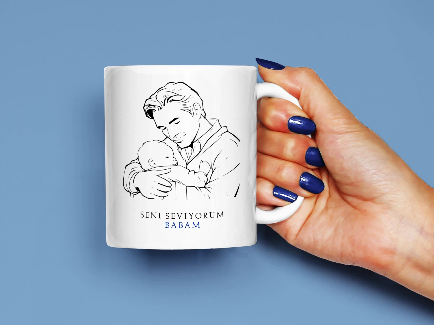 Seni Seviyorum Babam Baskılı Kupa, Kaliteli Baskı, Hediyelik Kupa, CupWorld