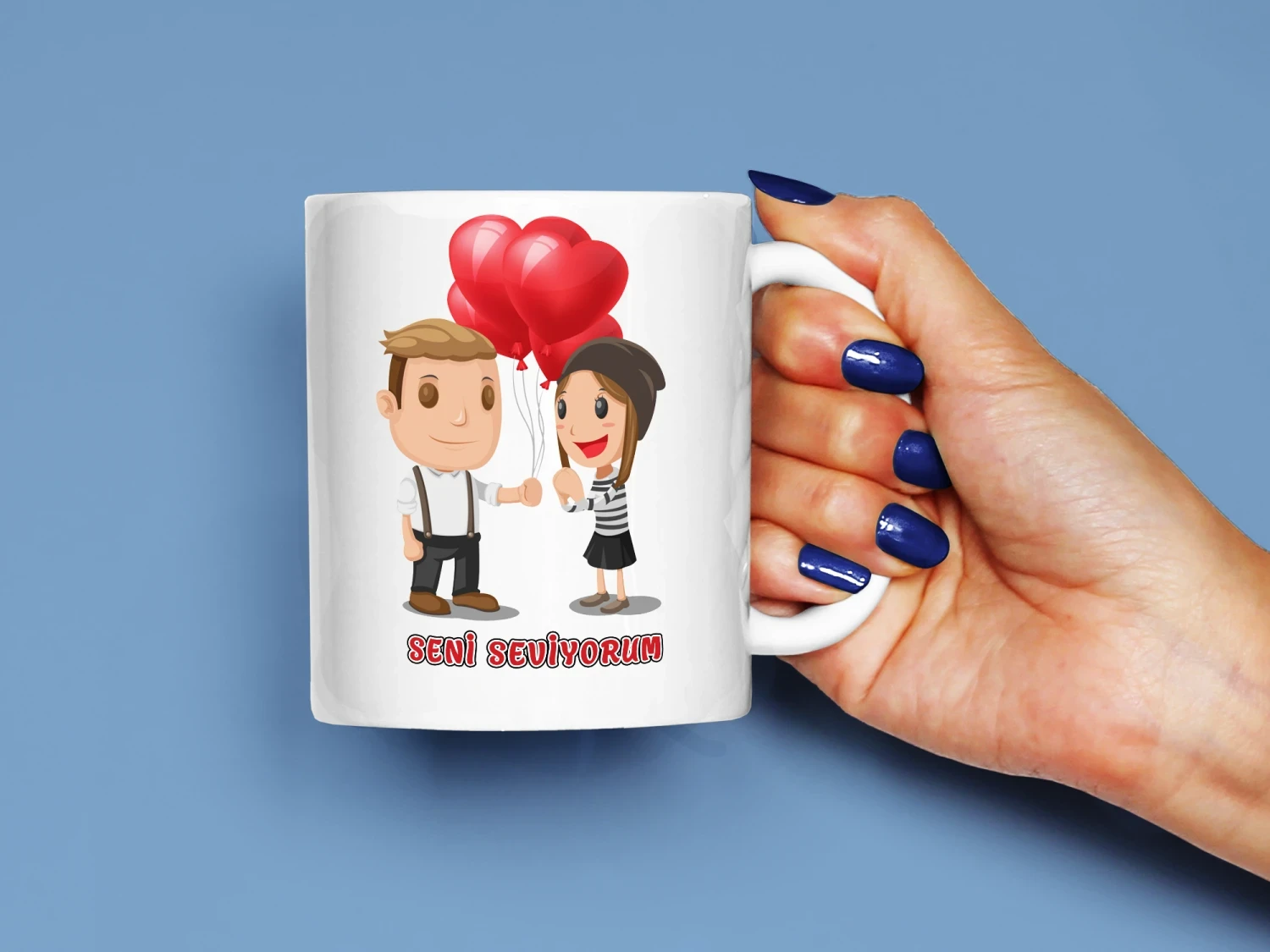 Seni Seviyorum Baskılı Kupa, Kaliteli Baskı, Hediyelik Kupa, CupWorld