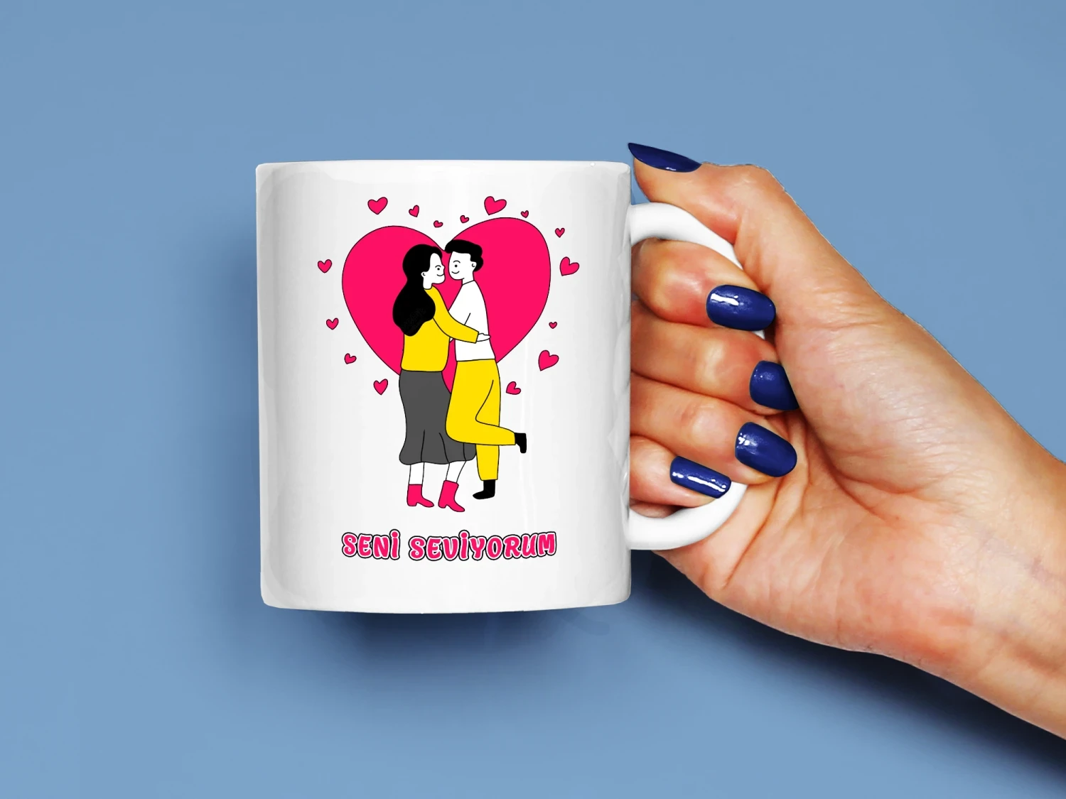 Seni Seviyorum Sevgili Baskılı Kupa, Kaliteli Baskı, Hediyelik Kupa, CupWorld