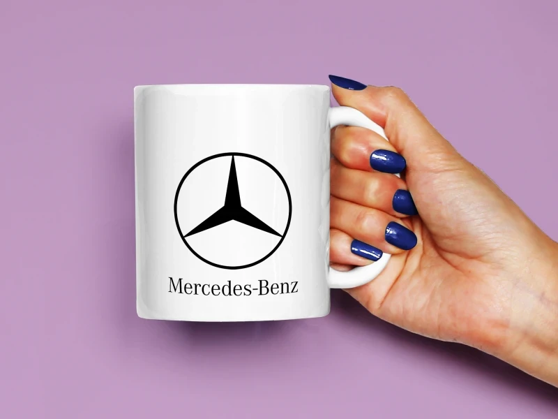 Mercedes Benz Logo Baskılı Kupa, Kaliteli Baskı, Hediyelik Kupa, CupWorld