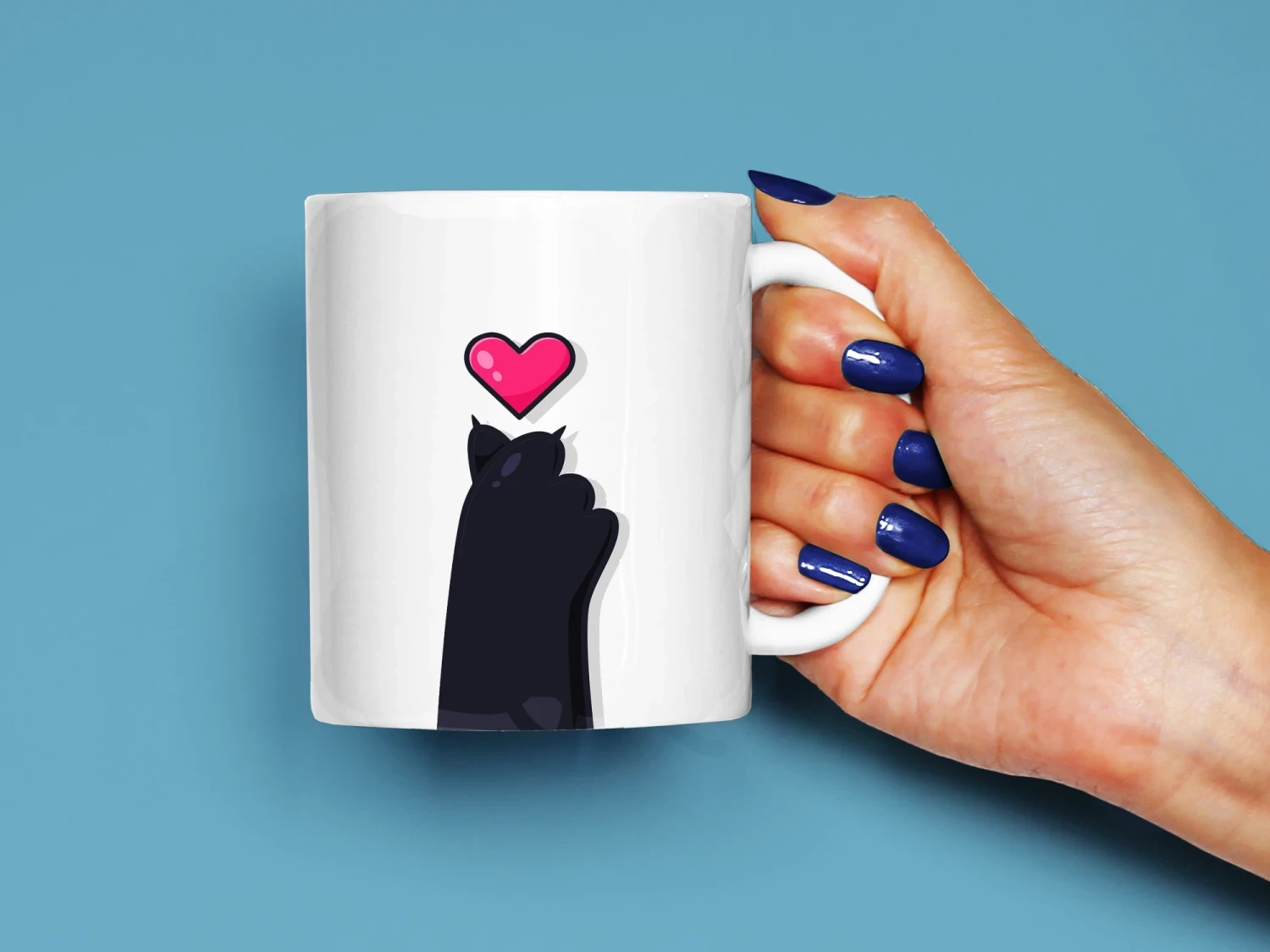 Pati ve Kalp Baskılı Kupa, Kaliteli Baskı, Hediyelik Kupa, CupWorld